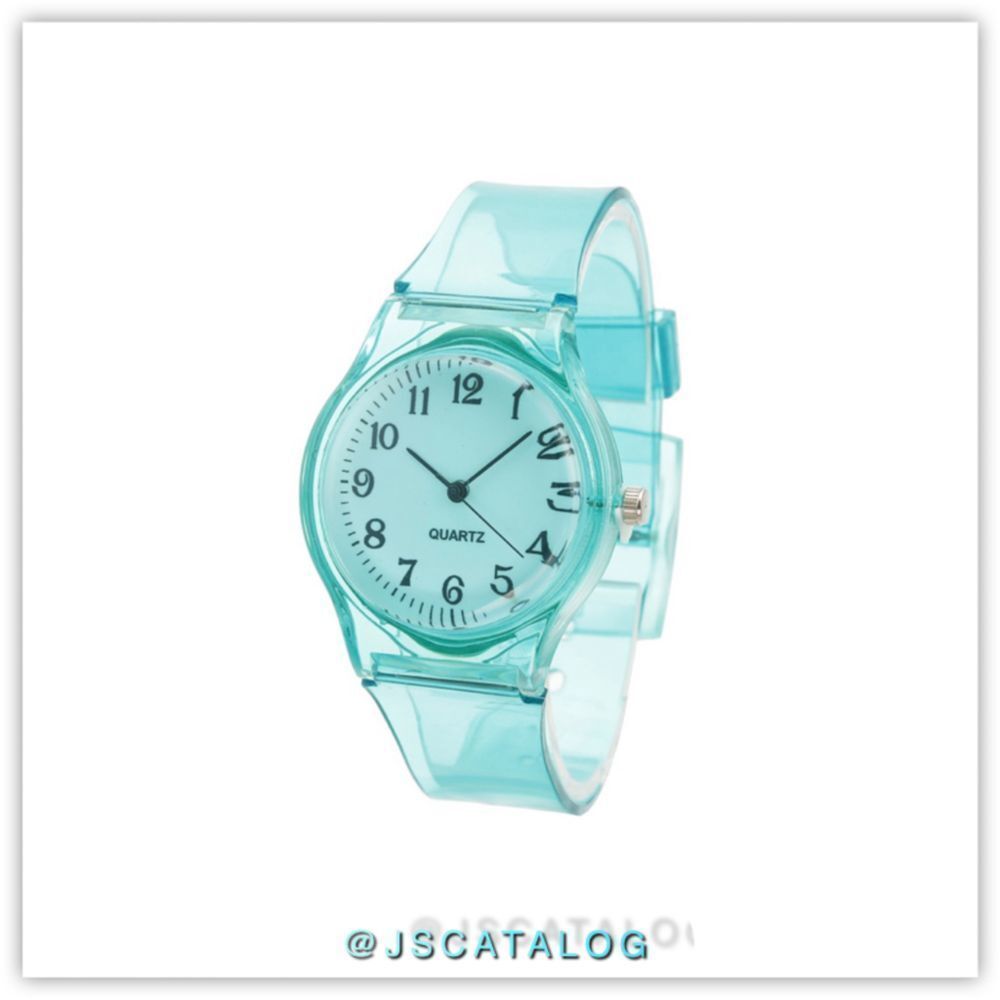 🎉HP🎉NEW Trendy Unisex Quartz Analog Transparent Green Rubber Watch